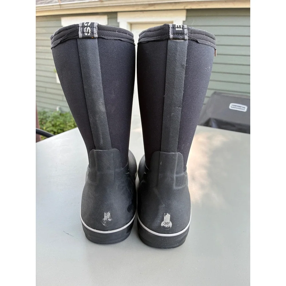 Bogs Classic II High Solid No Handles Black Waterproof Boots Youth 6